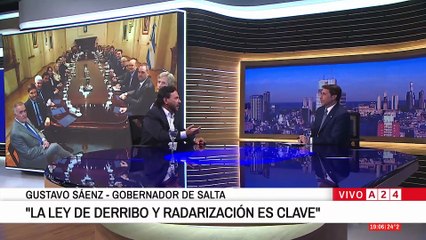 El gobernador Gustavo Sáenz habló en A24, antes de reunirse con Santilli