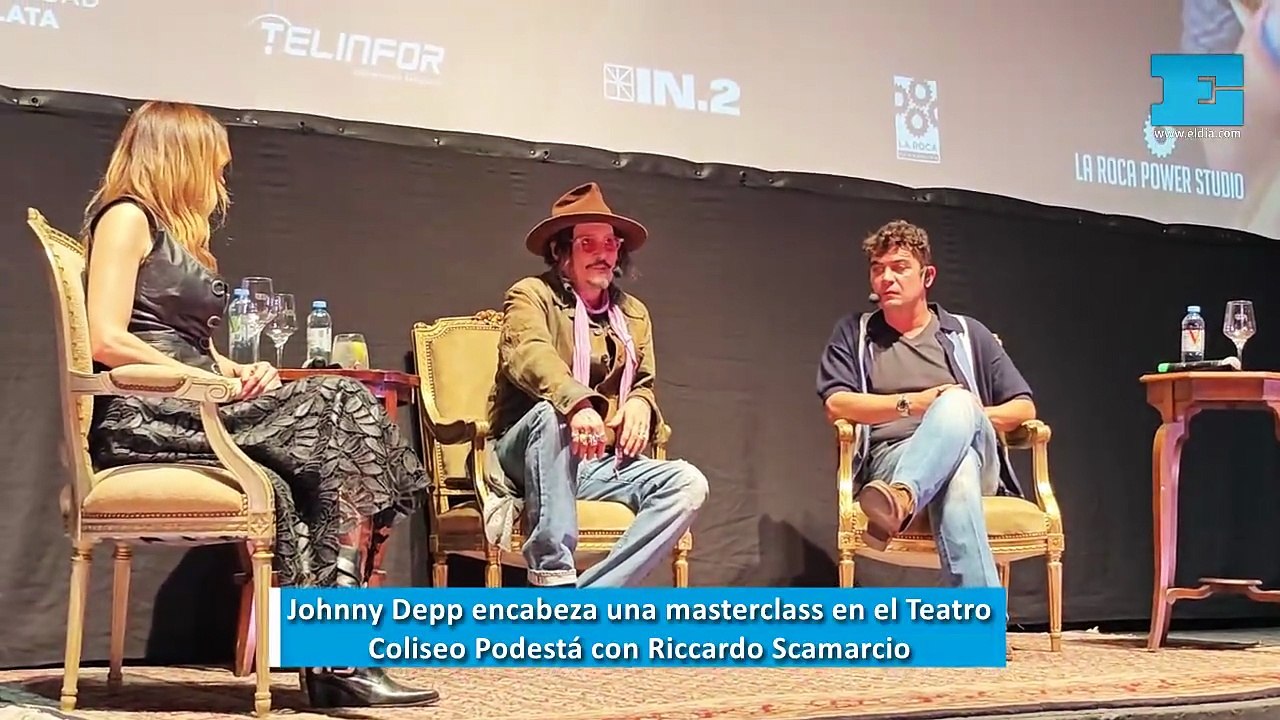 Johnny Depp encabeza una masterclass en el Teatro Coliseo Podestá con Riccardo Scamarcio