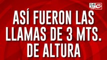 Fuego en Caballito: así fueron las llamas de 3 metros de altura