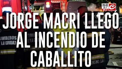 Jorge Macri llegó al incendio de Caballito