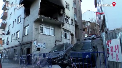 Kağıthane'de 6 katlı binadaki patlamanın izleri havanın aydınlanmasıyla ortaya çıktı