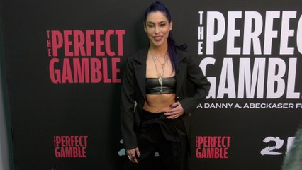 Stefni Valencia attends the red carpet premiere of "The Perfect Gamble" in Los Angeles
