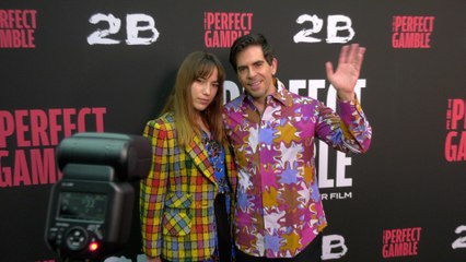 Vittoria Buraschi and Eli Roth attend the red carpet premiere of "The Perfect Gamble" in Los Angeles