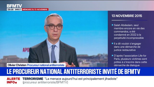 Terrorisme: Le suivi des personnes condamnées est une préoccupation majeure , assure Olivier Christen, procureur national antiterrorisme