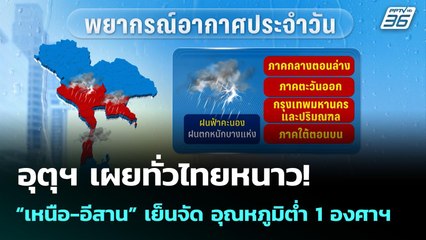 อุตุฯ เผยทั่วไทยหนาว! “เหนือ-อีสาน” เย็นจัด อุณหภูมิต่ำ 1 องศาฯ | จับข่าวคุย | 13 พ.ย. 68