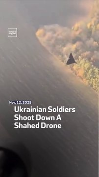 Ukrainian Soldiers Shoot Down A Shahed Drone
