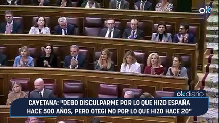 Cayetana: "Debo disculparme por lo que hizo España hace 500 años, pero Otegi no por lo que hizo hace 20"