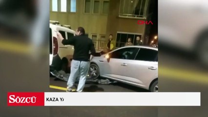 Kaza yapan oğluna kızan babayı çevredekiler sakinleştirdi
