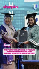 Naik pentas konvo hari ke-30 pantang, Yana Samsudin genggam ijazah sarjana. 'Sepatutnya hari ini due date, tapi bersalin awal'