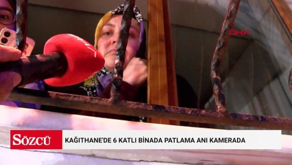 Kağıthane'de 6 katlı binada patlama anı kamerada