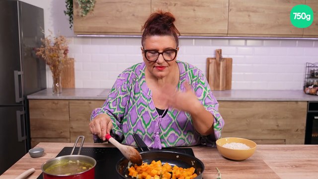 Gratin de risotto au Butternut et aux saucisses