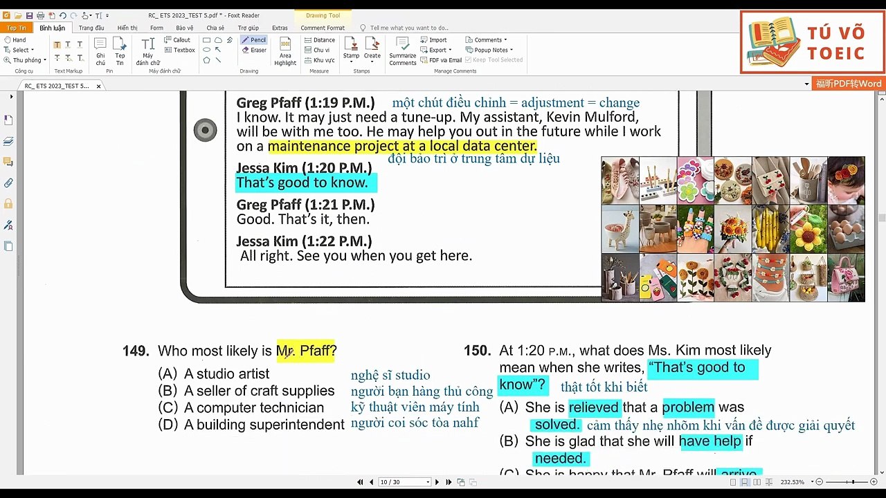 Giải ETS 2023 Test 5 Part 7