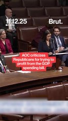 AOC criticized Republicans for trying to profit from the GOP spending bill.