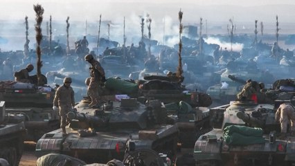 PLA ground force conducts live-fire drills featuring high tech drones, robotic dogs