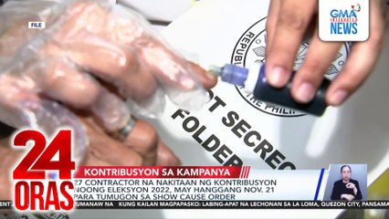 Senador, umaming tumanggap ng campaign contribution mula sa isang kontratista, ayon sa COMELEC | 24 Oras