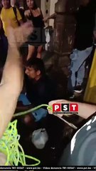 DOS SUJETOS SON ATRAPADOS Y CASTIGADOS POR VECINOS TRAS ATRACAR A UNA MUJER EMBARAZADA