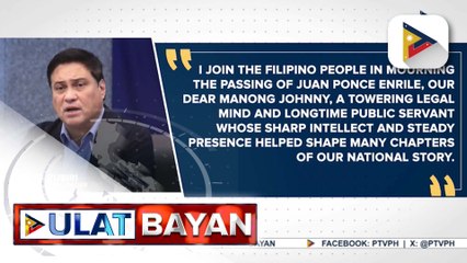 Mga senador, nagpaabot ng pakikiramay sa pagpanaw ni dating Senator Juan Ponce Enrile | ulat ni Daniel Manalastas