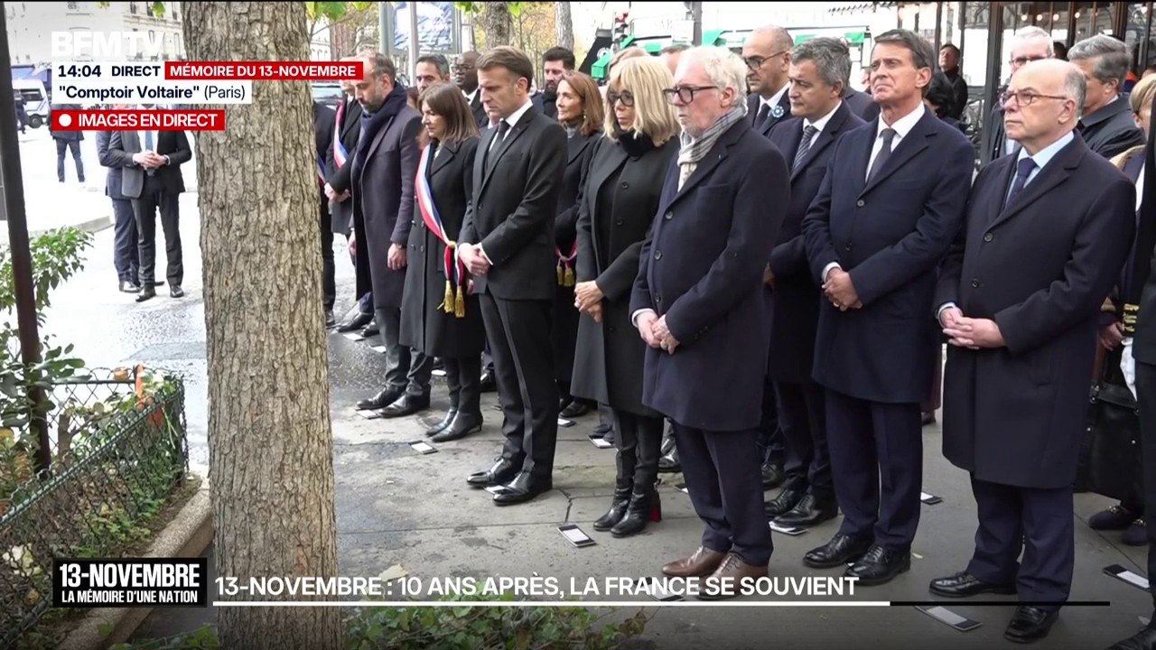Commémorations du 13-Novembre: le recueillement devant la terrasse du Comptoir Voltaire