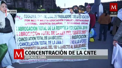 Maestros de la CNTE llegan al Zócalo de la CdMx paro nacional