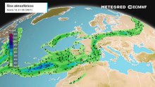 Um rio atmosférico reforçará a chuva durante sábado em Portugal continental