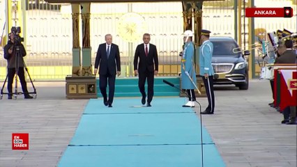 Cumhurbaşkanı Erdoğan, KKTC Cumhurbaşkanı Erhürman’ı Külliye’de karşıladı