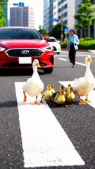 Duck Family Crossing the Road 🦆❤️ | Mother Duck and Baby Ducks Cute Moment | Animal Love Short