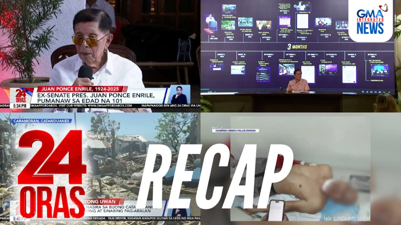 24 Oras: (Part 1) Juan Ponce Enrile, pumanaw sa edad na 101 | May makukulong na sa anomalya? | Tulong sa mga hinagupit ng bagyo, atbp.