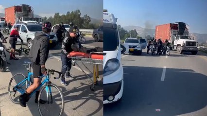 Delincuentes fingieron accidete en la vía Girardot - Mondoñedo para robar un camión de carga