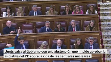Junts salva al Gobierno con una abstención que impide aprobar la iniciativa del PP sobre la vida de las centrales nucleares