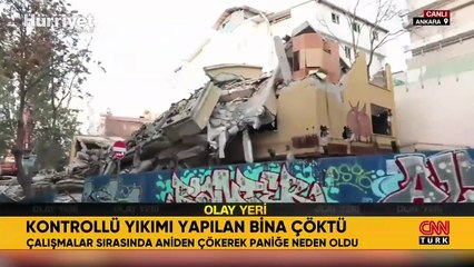 Ankara'da kontrollü yıkımı yapılan bina çöktü