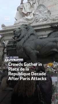 Crowds Gather in Place de la Republique Decade After Paris Attacks