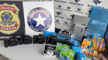 Receita Federal e Polícia Federal apreendem R$ 200 mil em mercadorias e drogas escondidas em forno elétrico em Cascavel