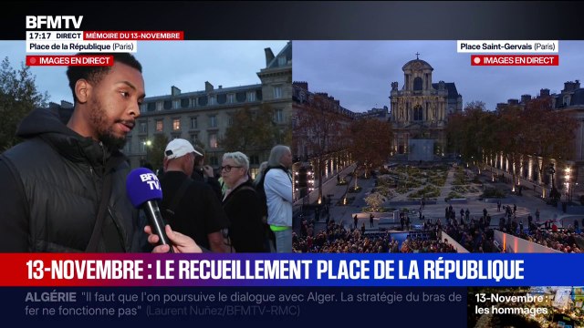 13-Novembre: Dix ans après, j'ai 22 ans, et je voulais déposer cette rose blanche en hommage aux victimes , dit Pierre-Denis, venu se recueillir place de la République à Paris
