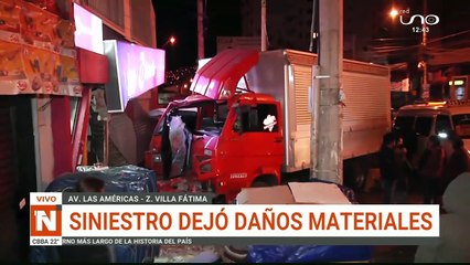 LPZ: detalles del camion que chocó una casa