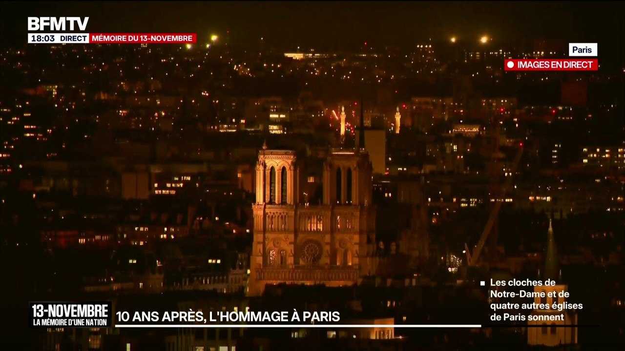 13-Novembre: les cloches de la cathédrale Notre-Dame et de quatre autres églises de Paris retentissent pour rendre hommage aux victimes
