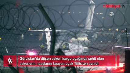 MSB: Şehitlerimizin aziz naaşlarını getiren uçağımız Tiflis'ten kalkmıştır