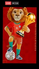 La mascotte des lions de l'Atlas lors de la CAN 2025 Maroc