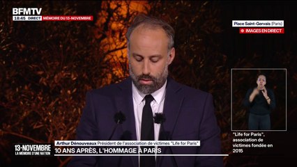 13-Novembre: "Il faut se battre tous les jours pour habiter un monde meilleur avec nos enfants", affirme Arthur Dénouveaux (président de l'association Life for Paris)