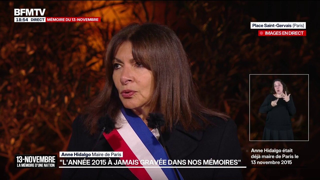13-Novembre: "L'année 2015 restera à jamais gravée dans nos mémoires", déclare Anne Hidalgo, maire de Paris
