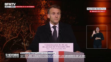 13-Novembre: Emmanuel Macron annonce que les membres de la BRI intervenus au Bataclan seront "élevés dans la Légion d'honneur"