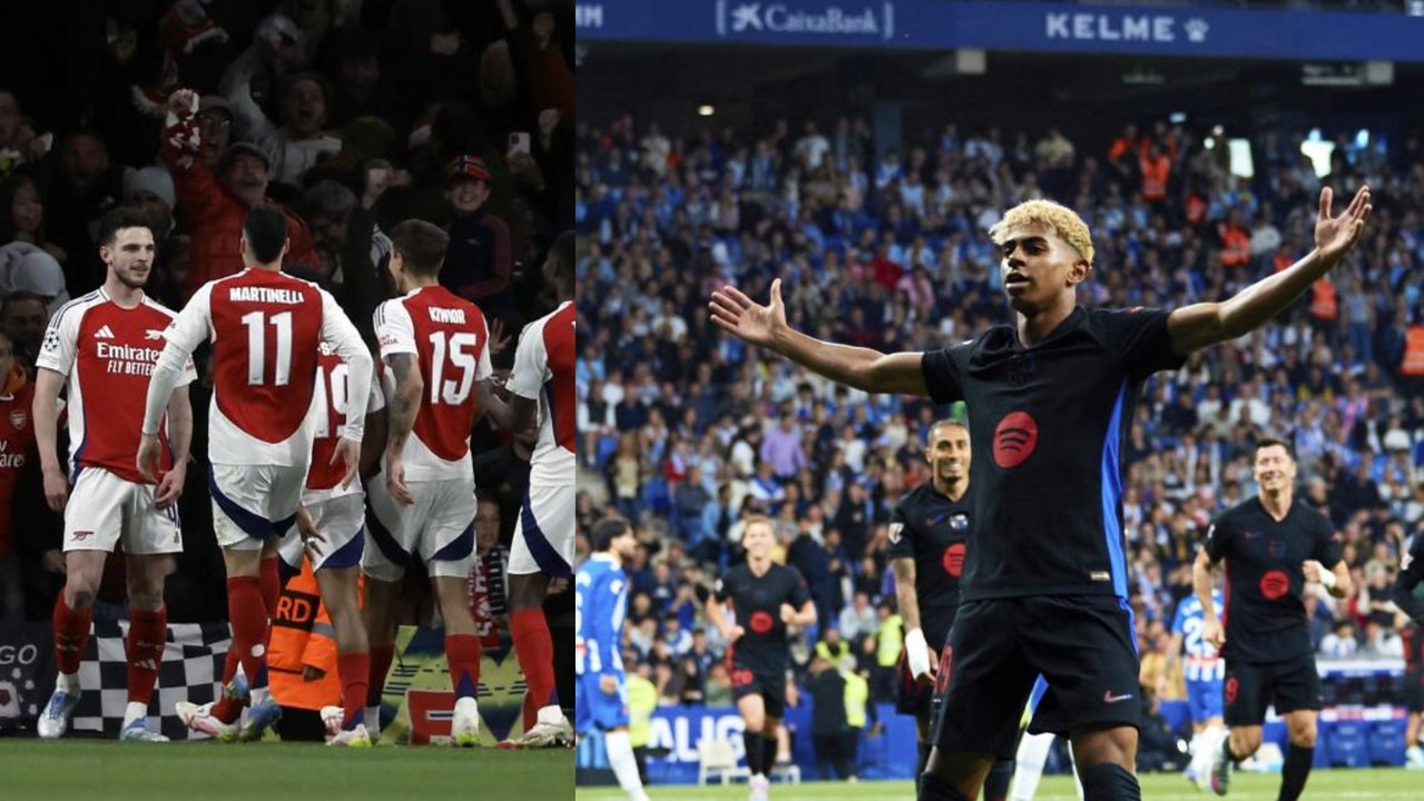 Los goles de Lamine contra el Espanyol y Rice c...