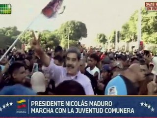 Presidente Nicolás Maduro se une a la marcha de la juventud comunera