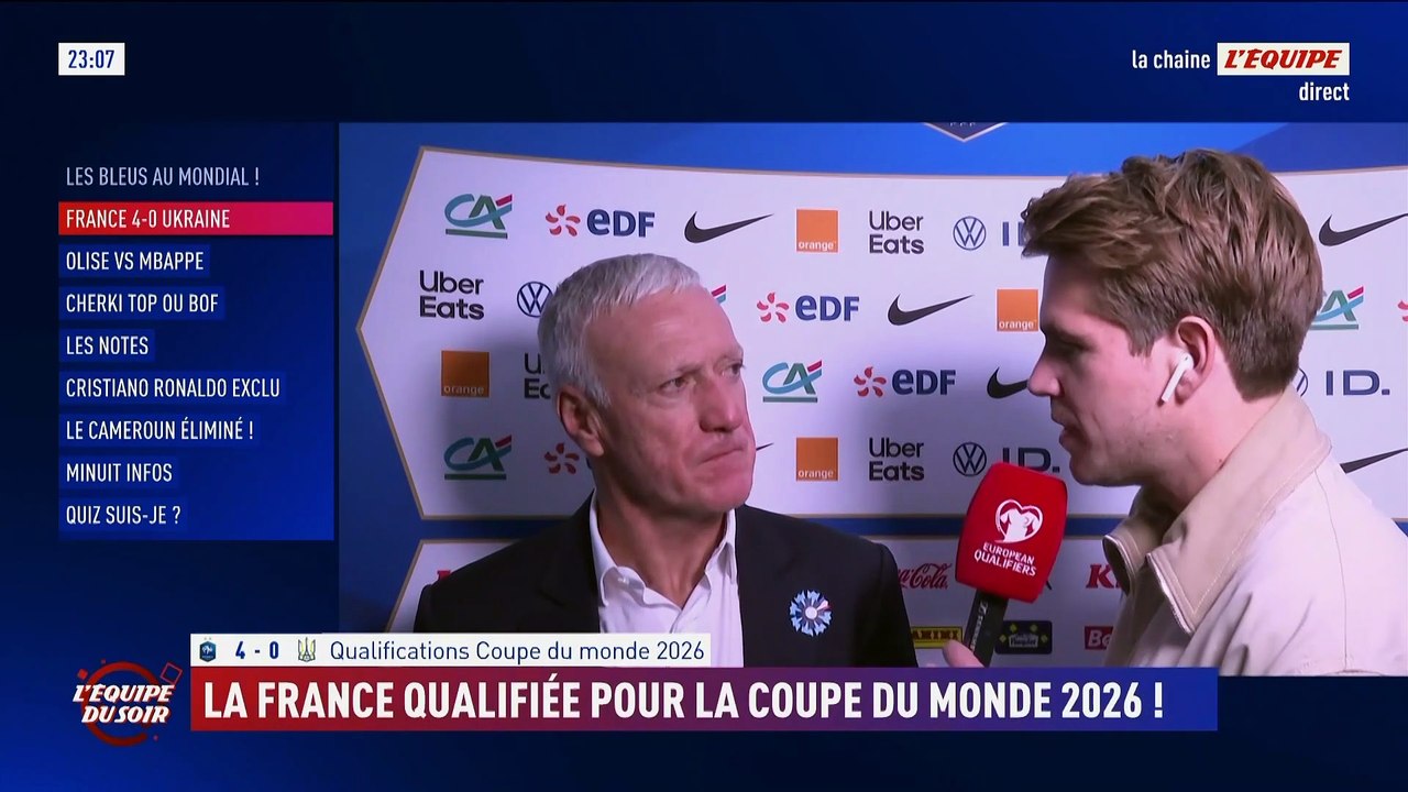 Didier Deschamps : «  Je préfère que Cherki soit plus haut entre les deux lignes » - Foot - Qualif. Coupe du monde