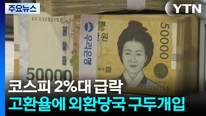 코스피 2%대 급락...고환율에 외환당국 구두개입 / YTN