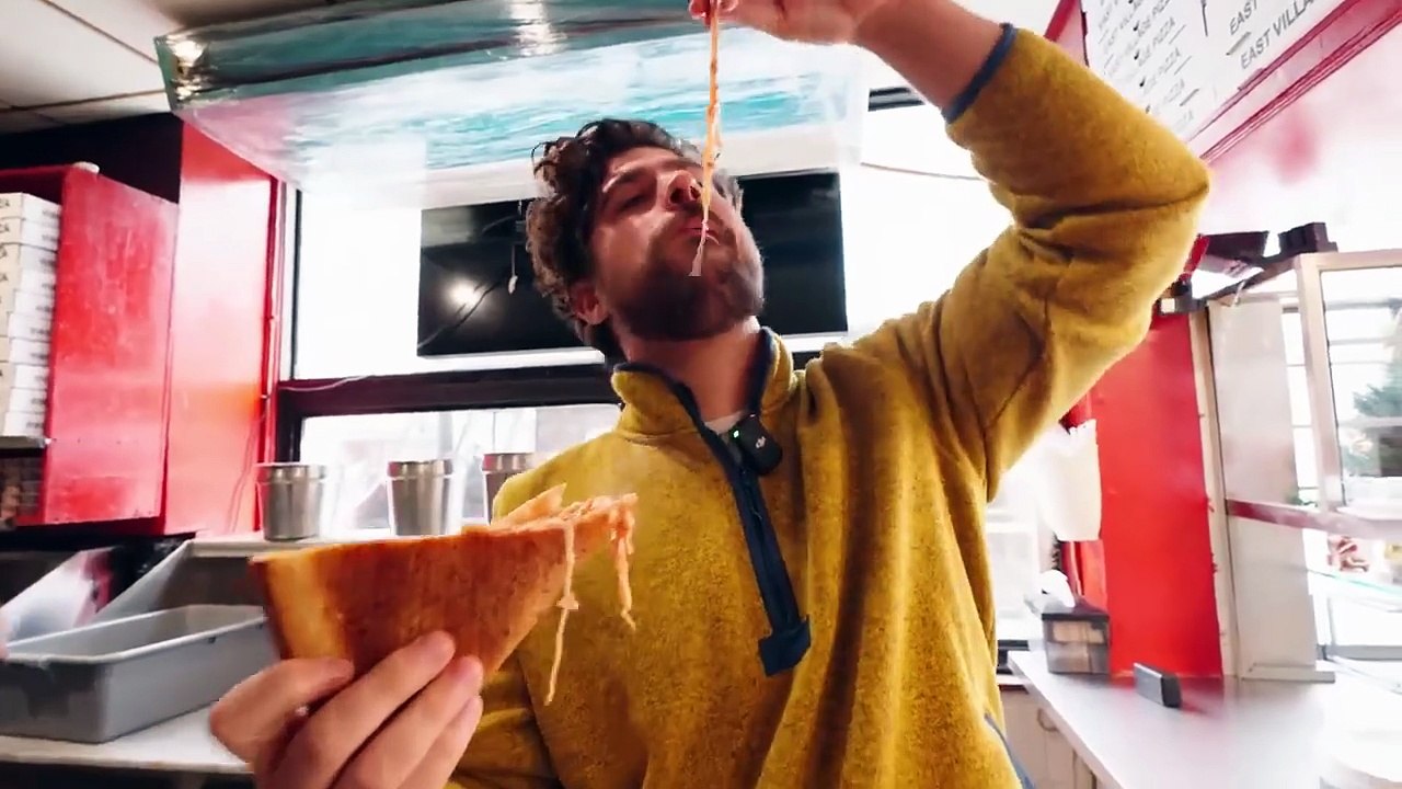 Home of the DOUBLE STACKED PIZZA! Insane NYC Pizza Shop! _ Who's Hungry_ _ DEVOUR POWER