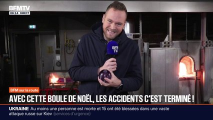 À Meisenthal, en Moselle, le centre d'art verrier a conçu une boule de Noël antidérapante pour éviter les accidents sur le sapin