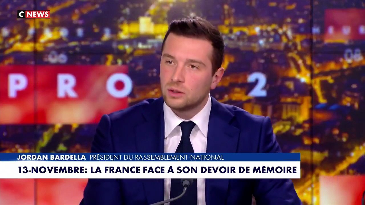 La colère froide de Jordan Bardella, hier soir sur CNews, qui révèle que le Rassemblement National n’a pas été invité aux cérémonies d’hier pour rendre hommage aux victimes des attentats islamistes du 13 novembre 2015