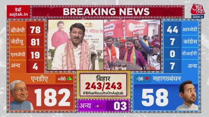 बिहार चुनाव में बंपर बढ़त पर आजतक पर मनोज तिवारी ने गाया- 'ए राजाजी...'