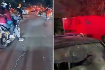 200 motoristas persiguen y linchan al conductor de un atropello masivo que se daba a la fuga
