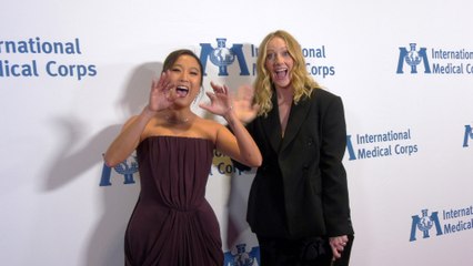 Ashley Park and Judy Greer attend the 2025 International Medical Corps Annual Awards red carpet
